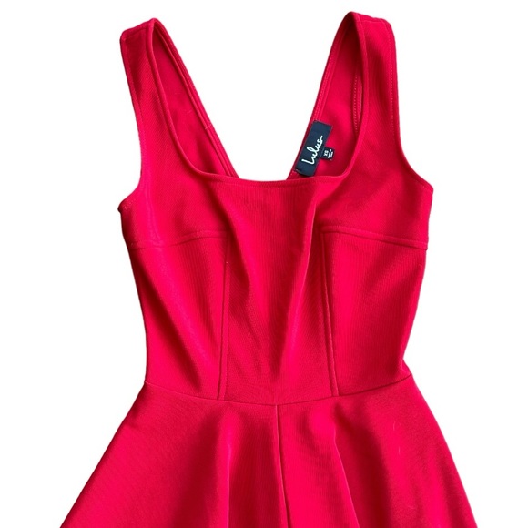 Lulu’s SEXY RED HOME BEFORE DAYLIGHT SQUARE NECK SLEEVELESS SKATER DRESS EUC - Picture 7 of 12